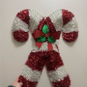 Festive Red and White Candy Cane Decoration
